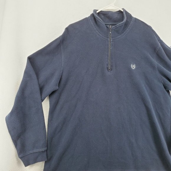 Chaps Shirt Men's Long Sleeve 1/4 Zip Pullover Sweatshirt Blue Extra Large - Picture 4 of 12